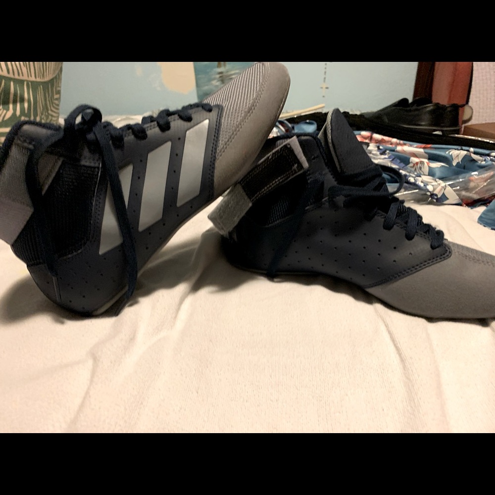 adidas Blue and Gray Wrestling Shoes